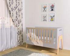 Ліжечко-трансформер IndigoWood Shuttle gray / natural wood